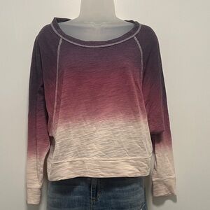 Chaser Purple and Cream Ombre Long Sleeve Shirt